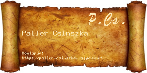 Paller Csinszka névjegykártya